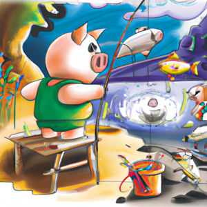 fishing pigs