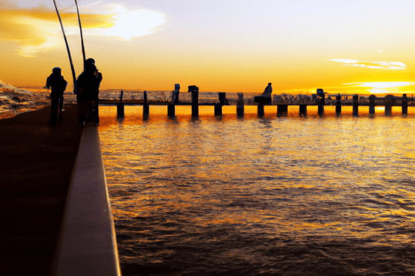 sunset beach pier fishing
