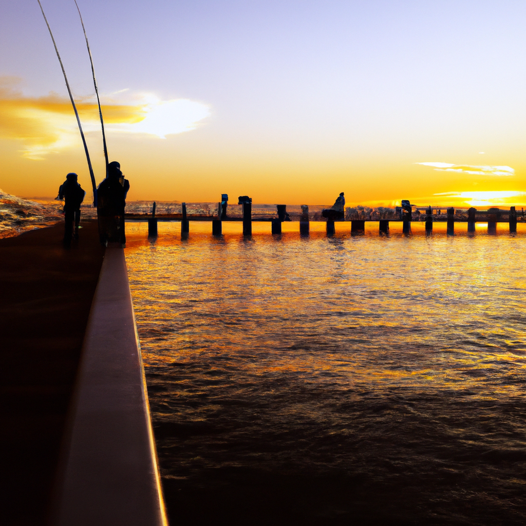 sunset beach pier fishing
