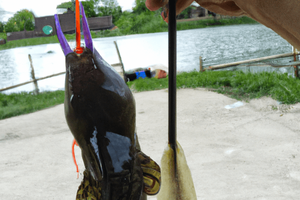 fishing for catfish in a lake