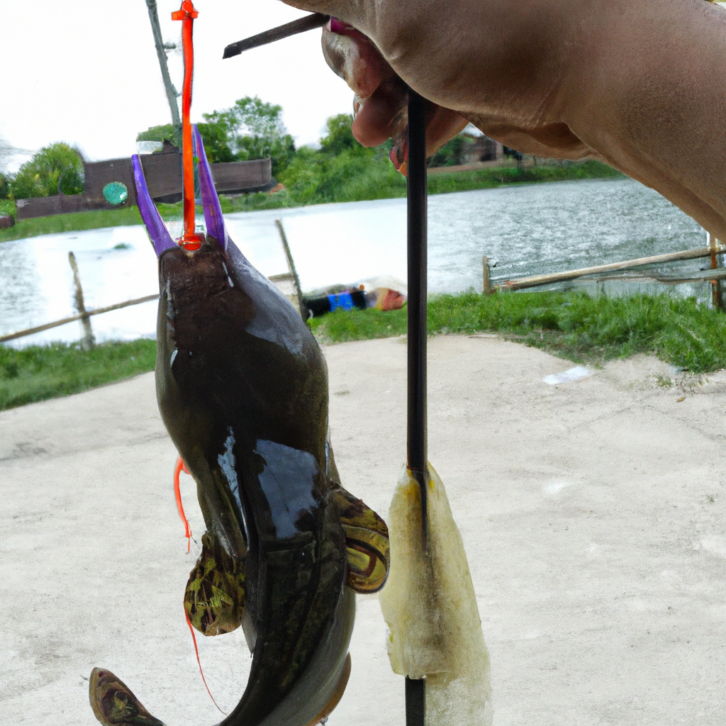 fishing for catfish in a lake