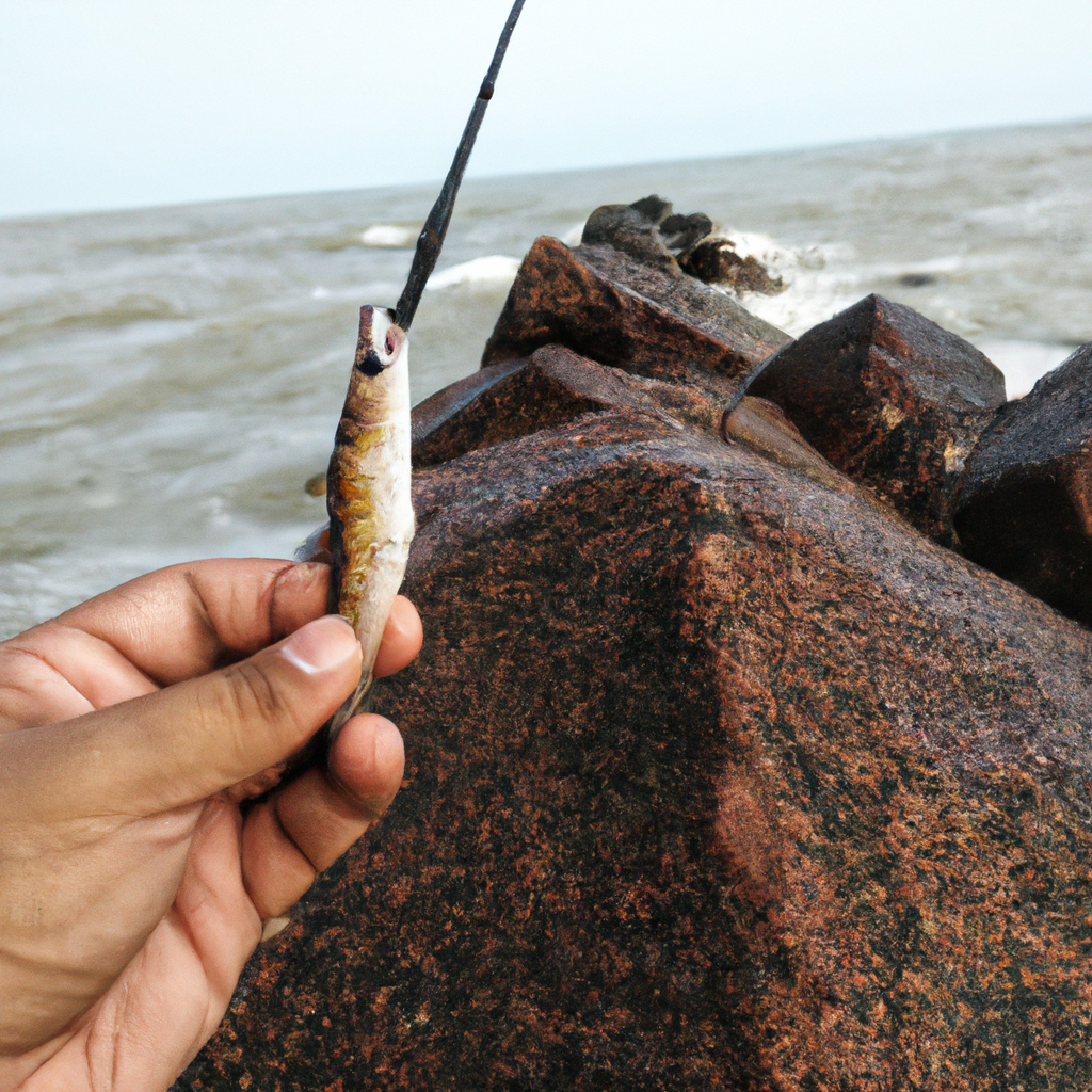 fishing on rocks